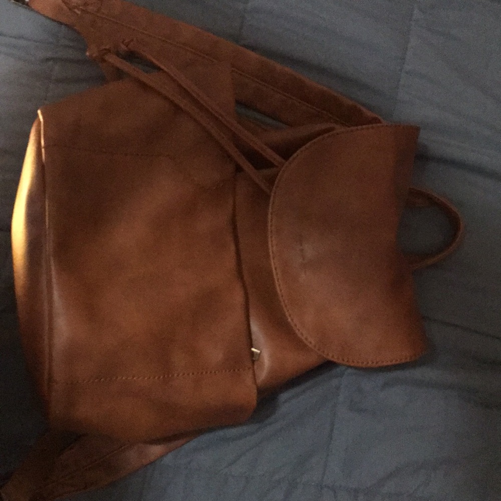 Target Brown Faux Leather Backpack Style